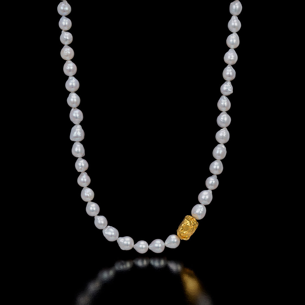 Japanese Sea Pearls and Gold Necklace