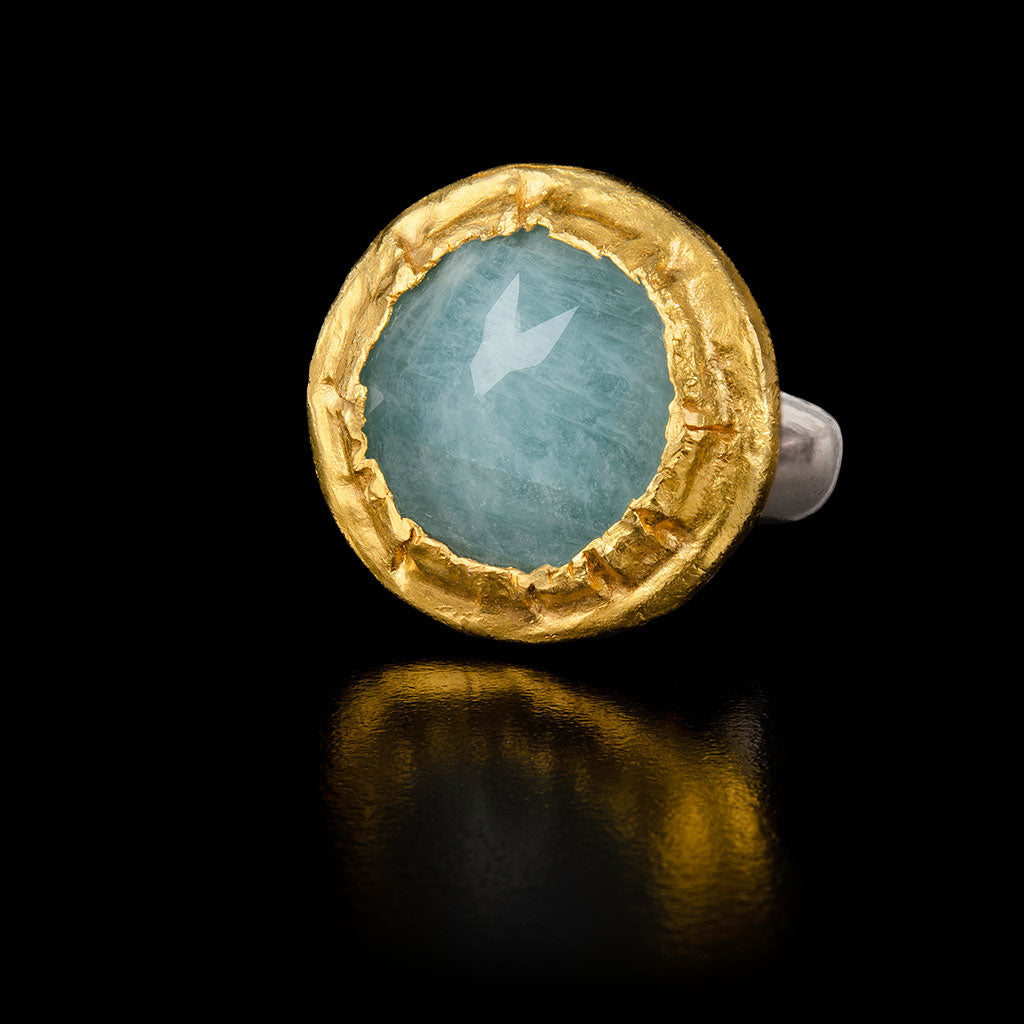 Aquamarine Gold &amp; Silver Ring