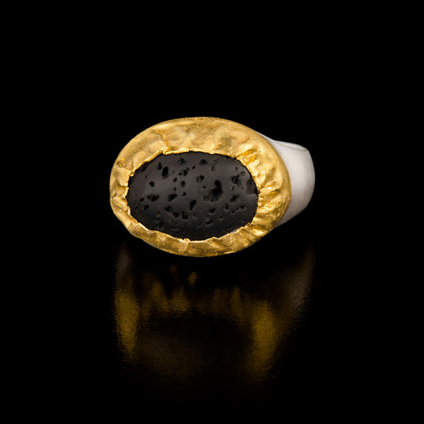 Oval Ring with Lava Stone - Gzahav Jewelry Oval Ring with Lava Stone - Gzahav Jewelry