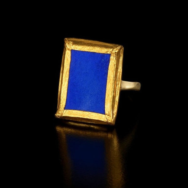 Gold Ring with Lapis Lazuli - Gzahav Jewelry