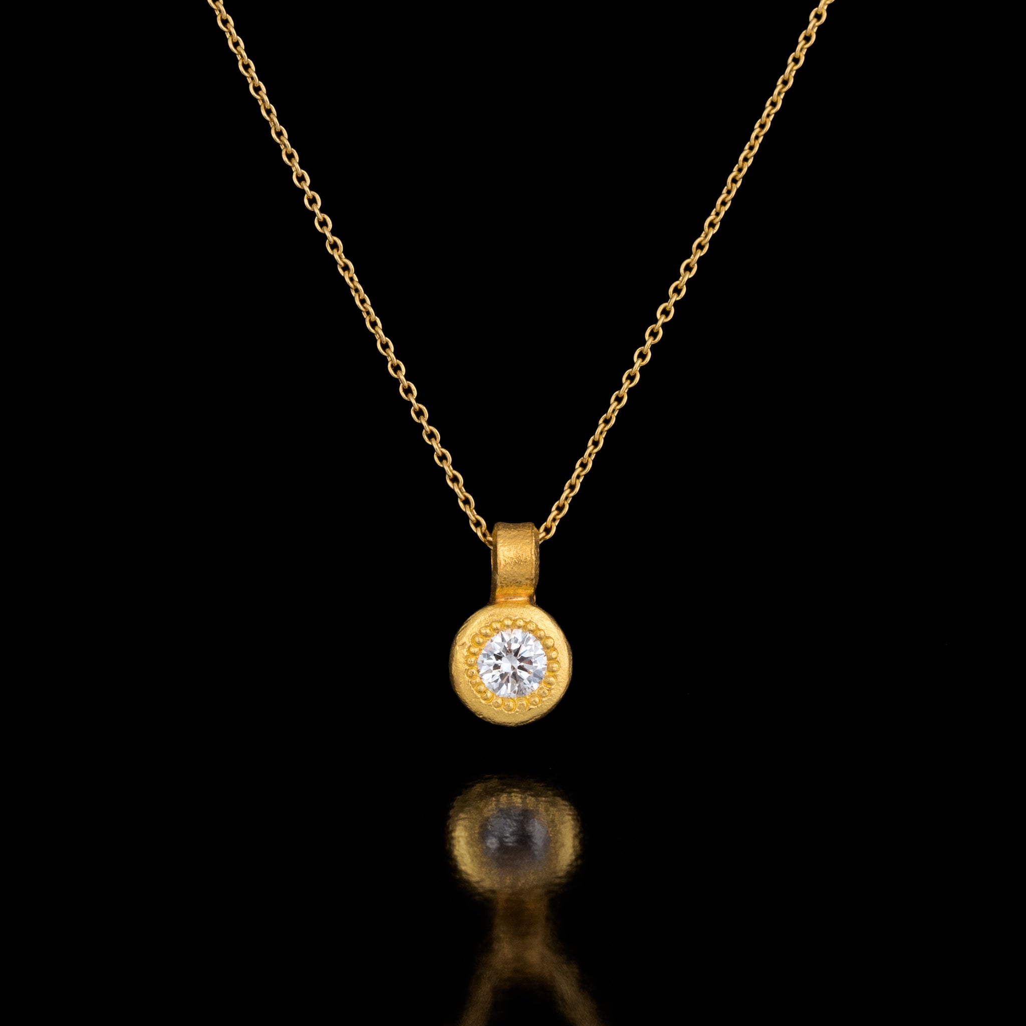 Diamond on 22K gold pendant Gzahav Jewelry - Main Image